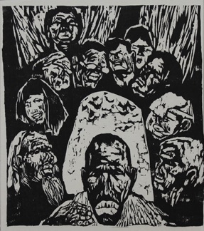 Li Yueqiu 李月秋
Warriors Series (8)
Woodcut 240mm x 220mm